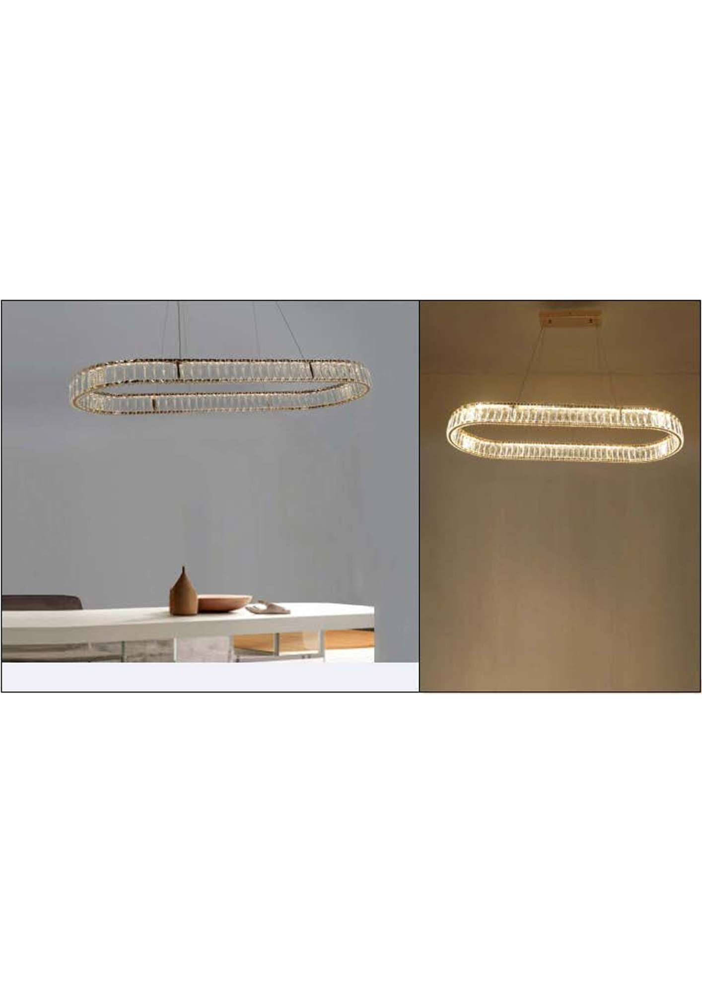 Beyond Lights - Crystal Oval Chandelier- GL